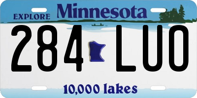 MN license plate 284LUO