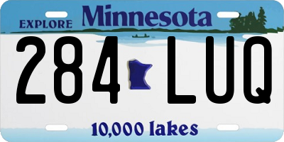 MN license plate 284LUQ