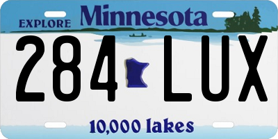 MN license plate 284LUX