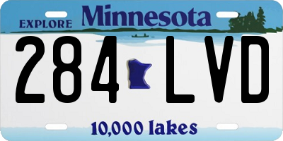 MN license plate 284LVD