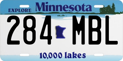 MN license plate 284MBL