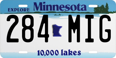 MN license plate 284MIG