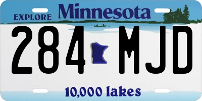 MN license plate 284MJD
