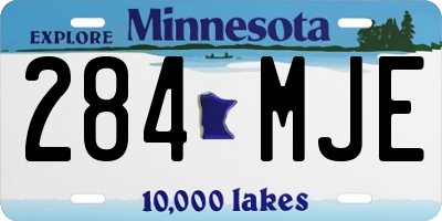MN license plate 284MJE