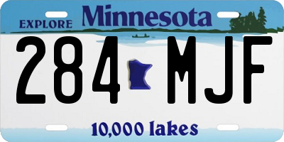 MN license plate 284MJF