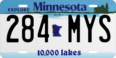 MN license plate 284MYS