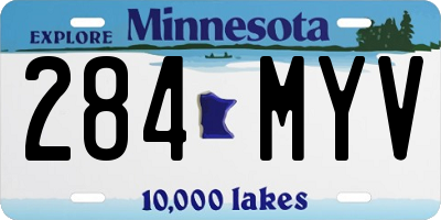 MN license plate 284MYV