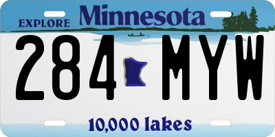 MN license plate 284MYW
