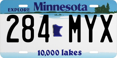 MN license plate 284MYX