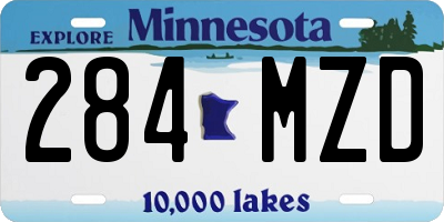 MN license plate 284MZD