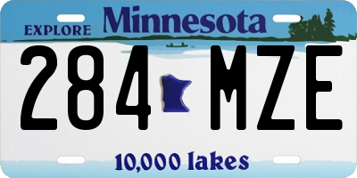 MN license plate 284MZE