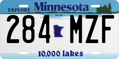 MN license plate 284MZF