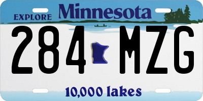 MN license plate 284MZG