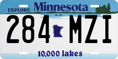 MN license plate 284MZI