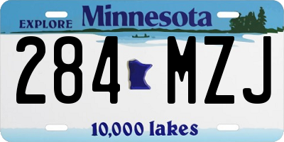 MN license plate 284MZJ