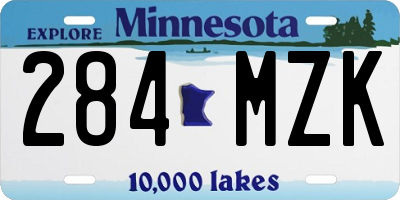 MN license plate 284MZK