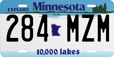 MN license plate 284MZM