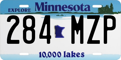 MN license plate 284MZP