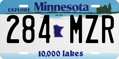 MN license plate 284MZR