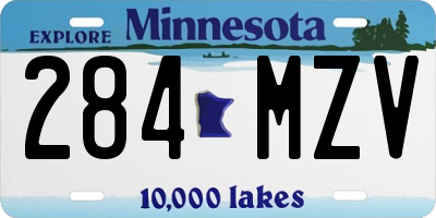 MN license plate 284MZV