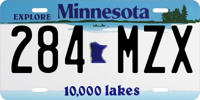 MN license plate 284MZX
