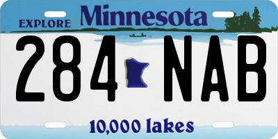 MN license plate 284NAB