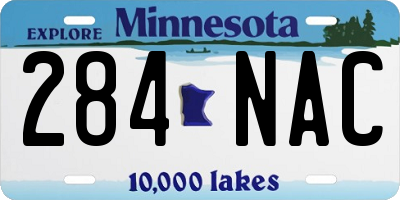 MN license plate 284NAC