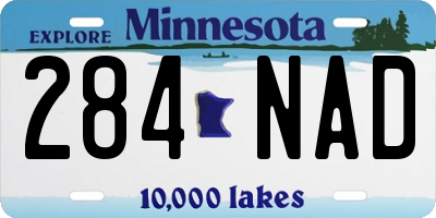 MN license plate 284NAD