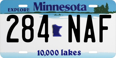 MN license plate 284NAF