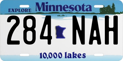 MN license plate 284NAH