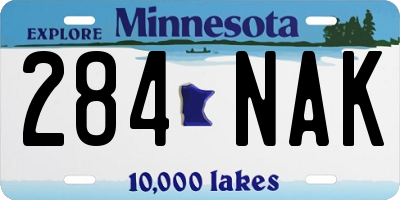 MN license plate 284NAK