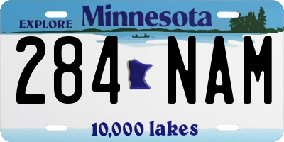 MN license plate 284NAM
