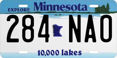 MN license plate 284NAO