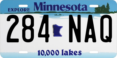 MN license plate 284NAQ