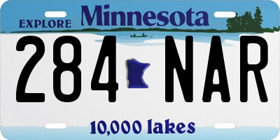 MN license plate 284NAR