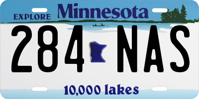 MN license plate 284NAS