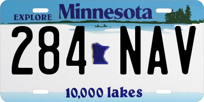MN license plate 284NAV