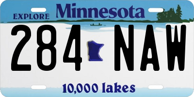 MN license plate 284NAW
