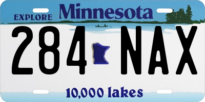 MN license plate 284NAX