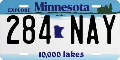 MN license plate 284NAY