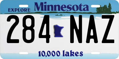 MN license plate 284NAZ