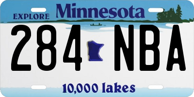MN license plate 284NBA