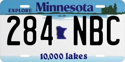 MN license plate 284NBC