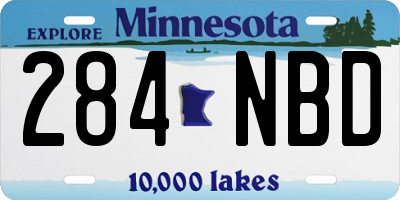 MN license plate 284NBD