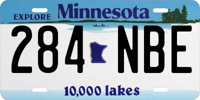 MN license plate 284NBE