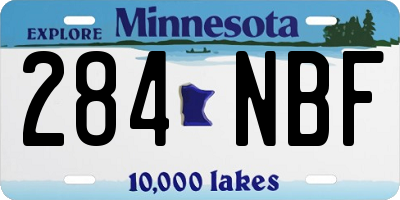MN license plate 284NBF