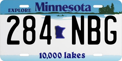 MN license plate 284NBG