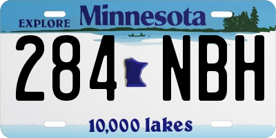 MN license plate 284NBH