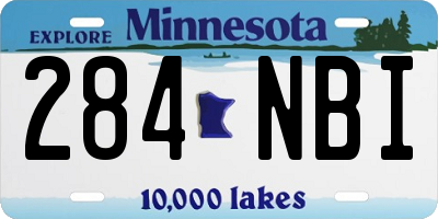MN license plate 284NBI