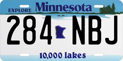 MN license plate 284NBJ